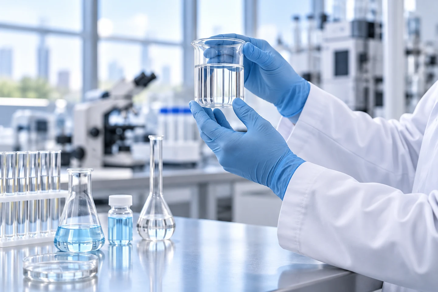 Generated image of sample review in a formulation laboratory